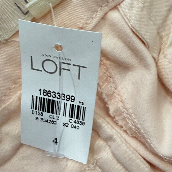 Loft Womens Marisa Skinny Ankle Pants Size 4 Light Pink Cotton Blend New - Picture 4 of 10